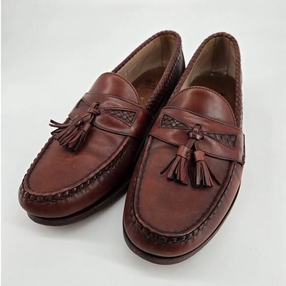 Allen Edmonds Maxfield Tassel Braided Brown Leather Loafers Shoes Mens Sz 11 D main image 12
